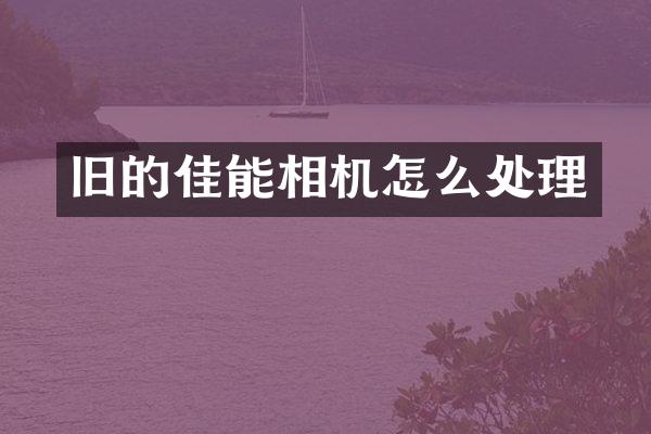 旧的佳能相机怎么处理
