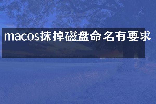 macos抹掉磁盘命名有要求吗
