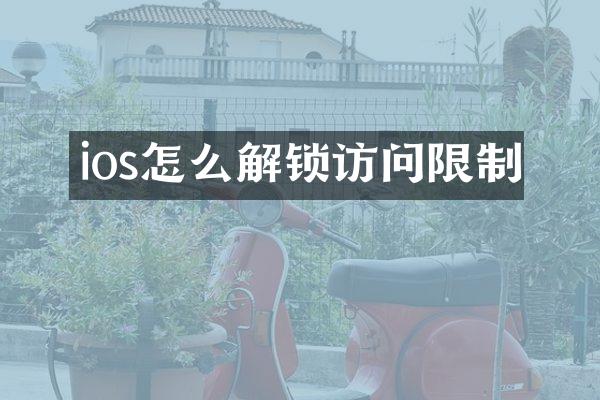 ios怎么解锁访问限制