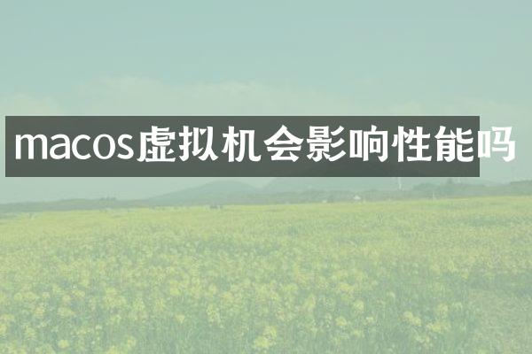 macos虚拟机会影响性能吗