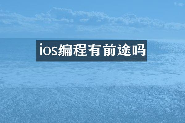 ios编程有前途吗