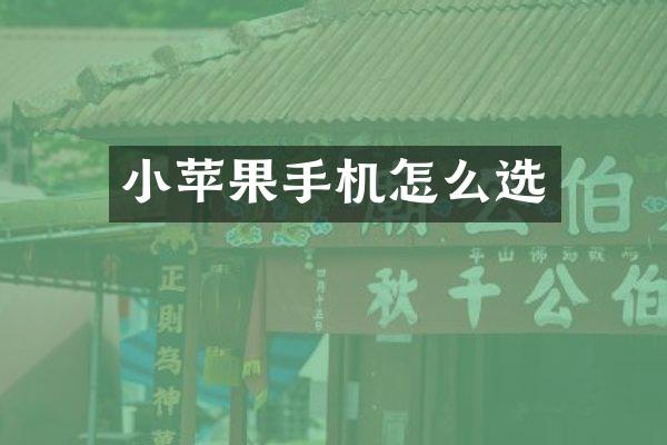 小苹果手机怎么选
