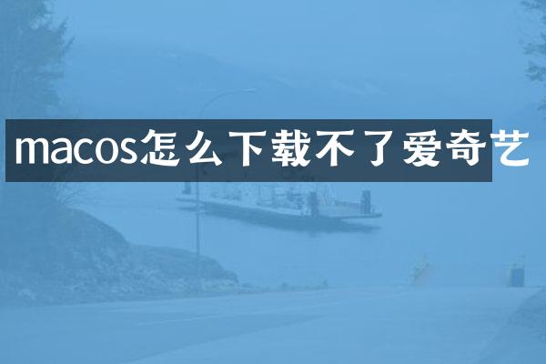macos怎么下载不了爱奇艺