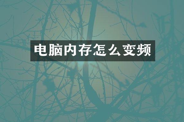 电脑内存怎么变频