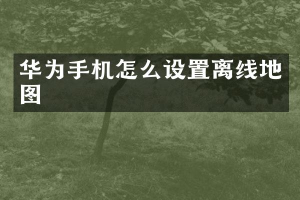 华为手机怎么设置离线地图