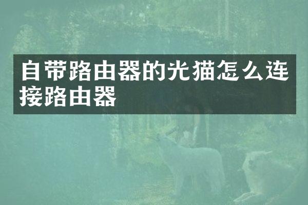 自带路由器的光猫怎么连接路由器