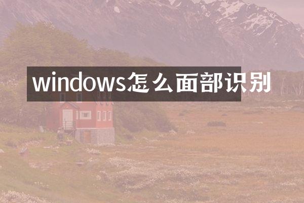 windows怎么面部识别