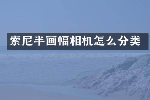 索尼半画幅相机怎么分类