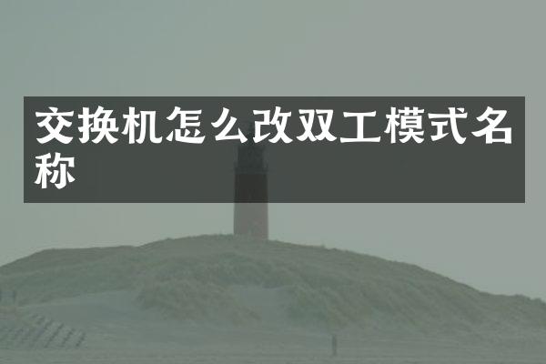 交换机怎么改双工模式名称