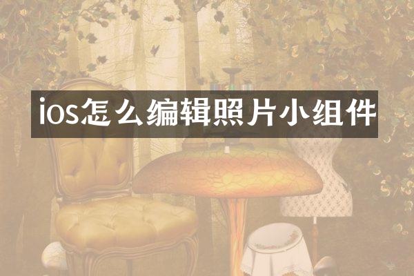 ios怎么编辑照片小组件
