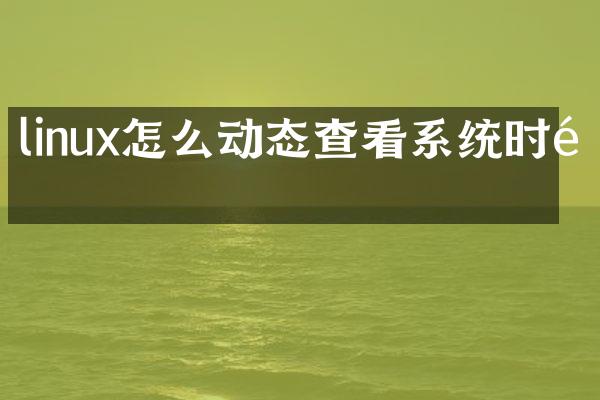 linux怎么动态查看系统时间