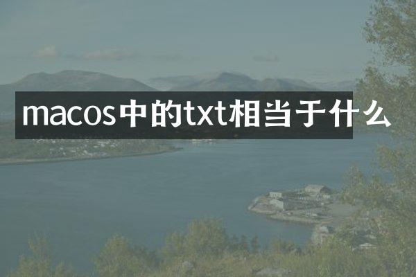 macos中的txt相当于什么