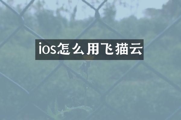 ios怎么用飞猫云