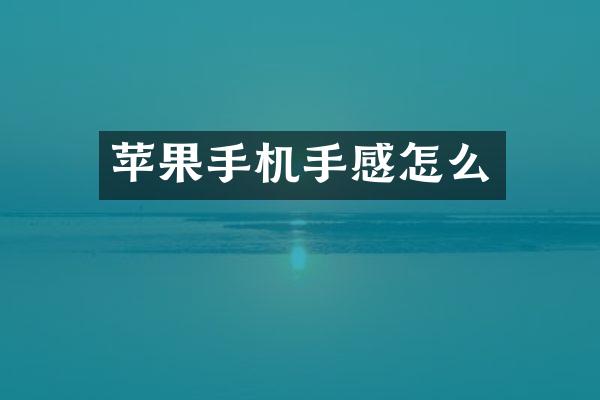 苹果手机手感怎么