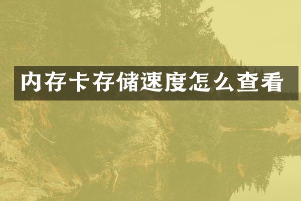 内存卡存储速度怎么查看