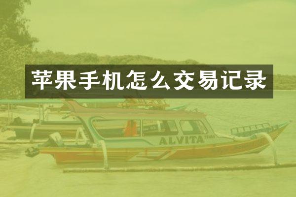 苹果手机怎么交易记录