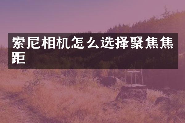 索尼相机怎么选择聚焦焦距