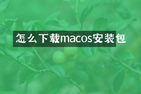 怎么下载macos安装包