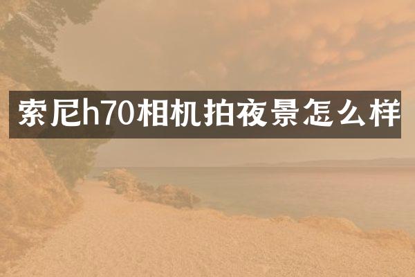 索尼h70相机拍夜景怎么样