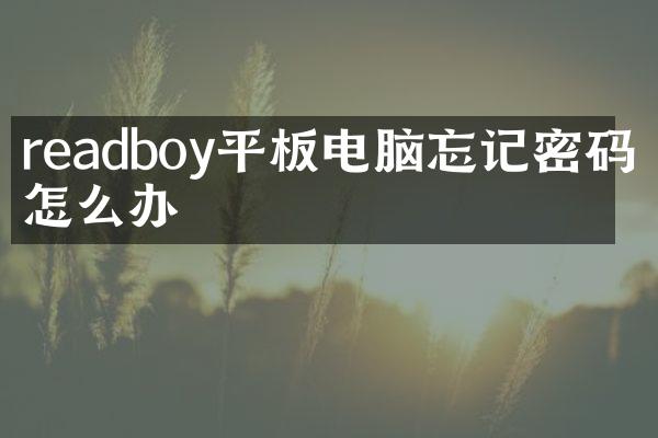readboy平板电脑忘记密码了怎么办