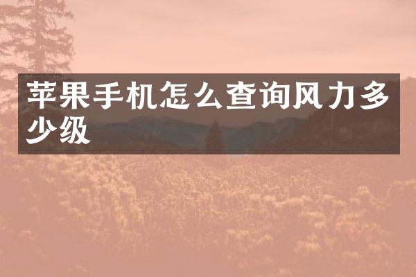 苹果手机怎么查询风力多少级