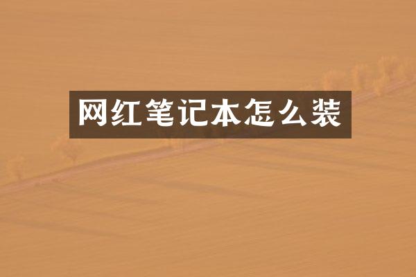 网红笔记本怎么装
