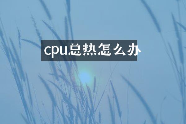 cpu总热怎么办
