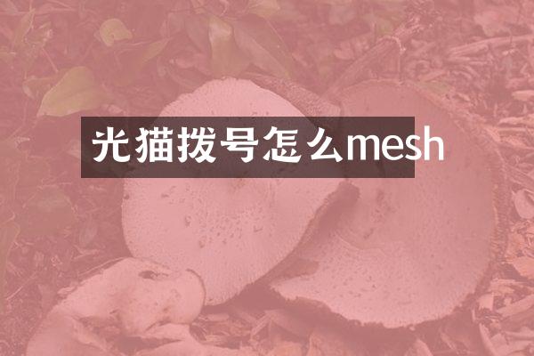 光猫拨号怎么mesh
