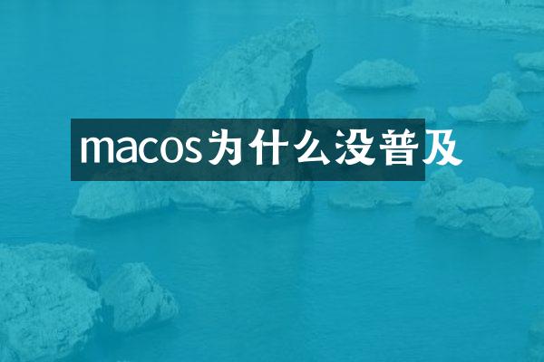 macos为什么没普及