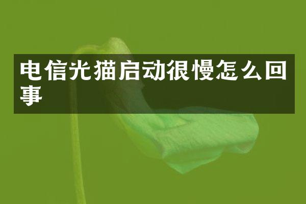 电信光猫启动很慢怎么回事