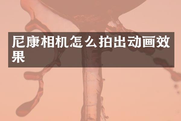 尼康相机怎么拍出动画效果