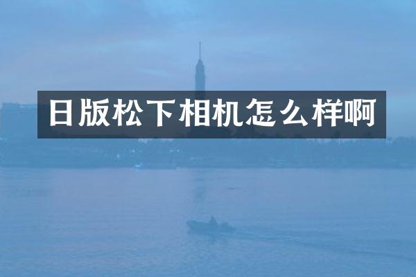 日版松下相机怎么样啊