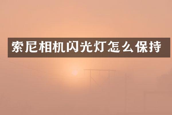 索尼相机闪光灯怎么保持