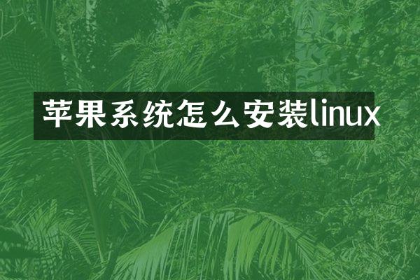 苹果系统怎么安装linux