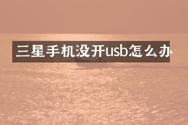 三星手机没开usb怎么办