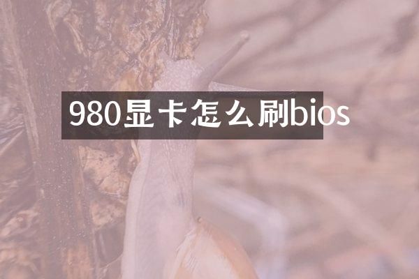 980显卡怎么刷bios