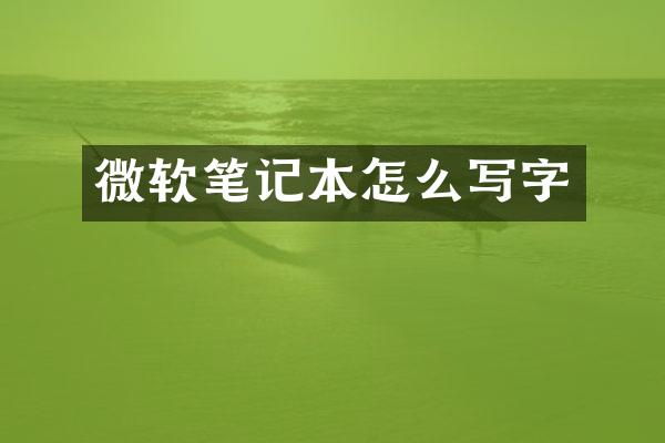 微软笔记本怎么写字