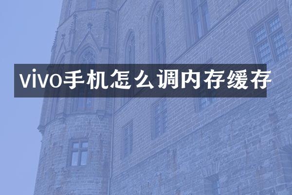 vivo手机怎么调内存缓存