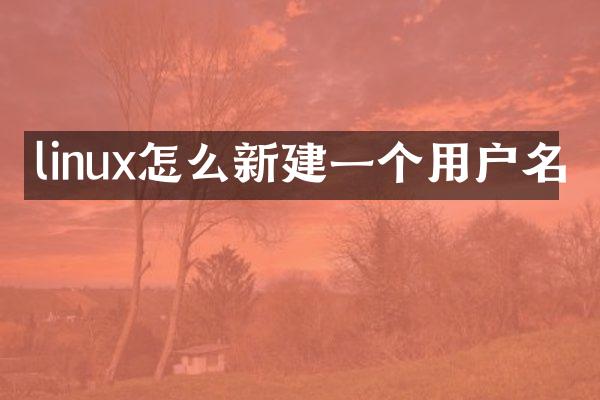 linux怎么新建一个用户名