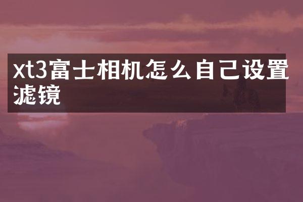 xt3富士相机怎么自己设置滤镜