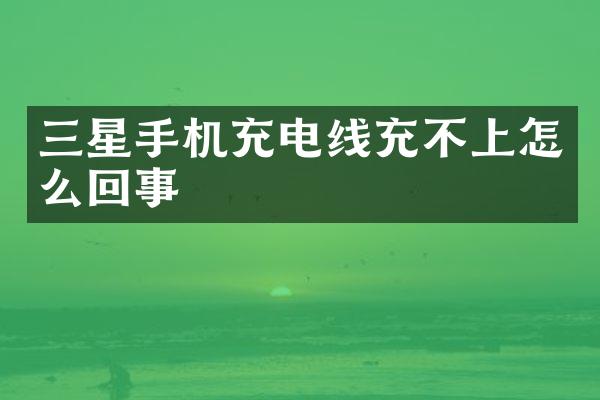 三星手机充电线充不上怎么回事
