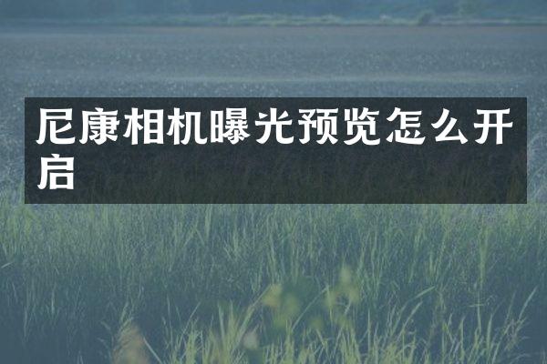 尼康相机曝光预览怎么开启