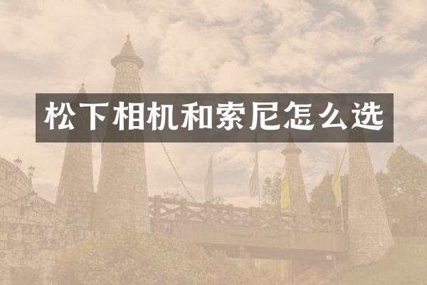 松下相机和索尼怎么选