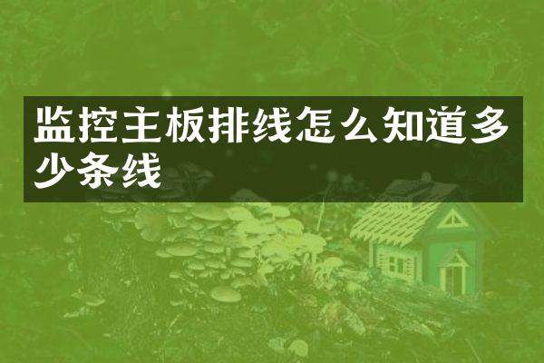 监控主板排线怎么知道多少条线