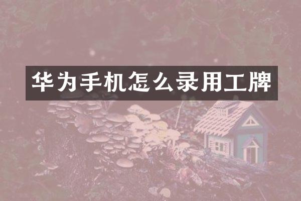 华为手机怎么录用工牌