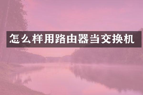 怎么样用路由器当交换机