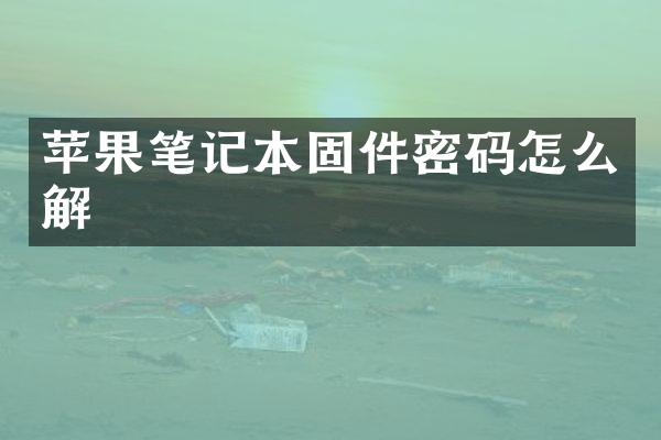 苹果笔记本固件密码怎么解