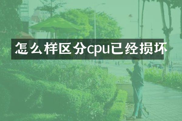 怎么样区分cpu已经损坏