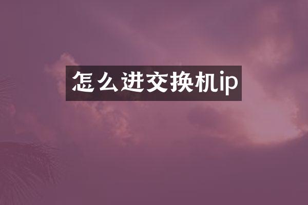 怎么进交换机ip