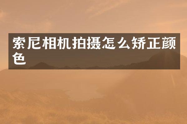 索尼相机拍摄怎么矫正颜色